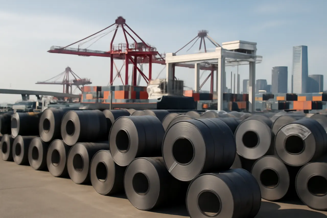 General business and trade setting with a clear real-world economic focal point.