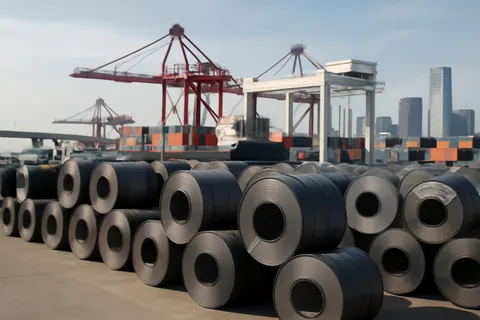 General business and trade setting with a clear real-world economic focal point.