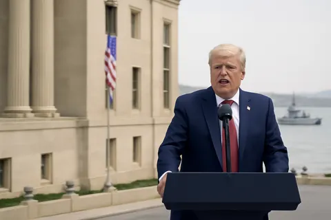 Grounded editorial scene illustrating The Trump administration intensifies strikes against Iran with the goal of reopening the Strait of Hormuz, but conditions for ending the conflict remain undefined.