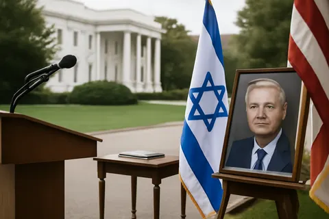 Grounded editorial scene illustrating Israeli Prime Minister Benjamin Netanyahu will meet with former US President Donald Trump and honor late Senator Lindsey Graham in Washington amid ongoing US-Israel operations against Iranian targets.