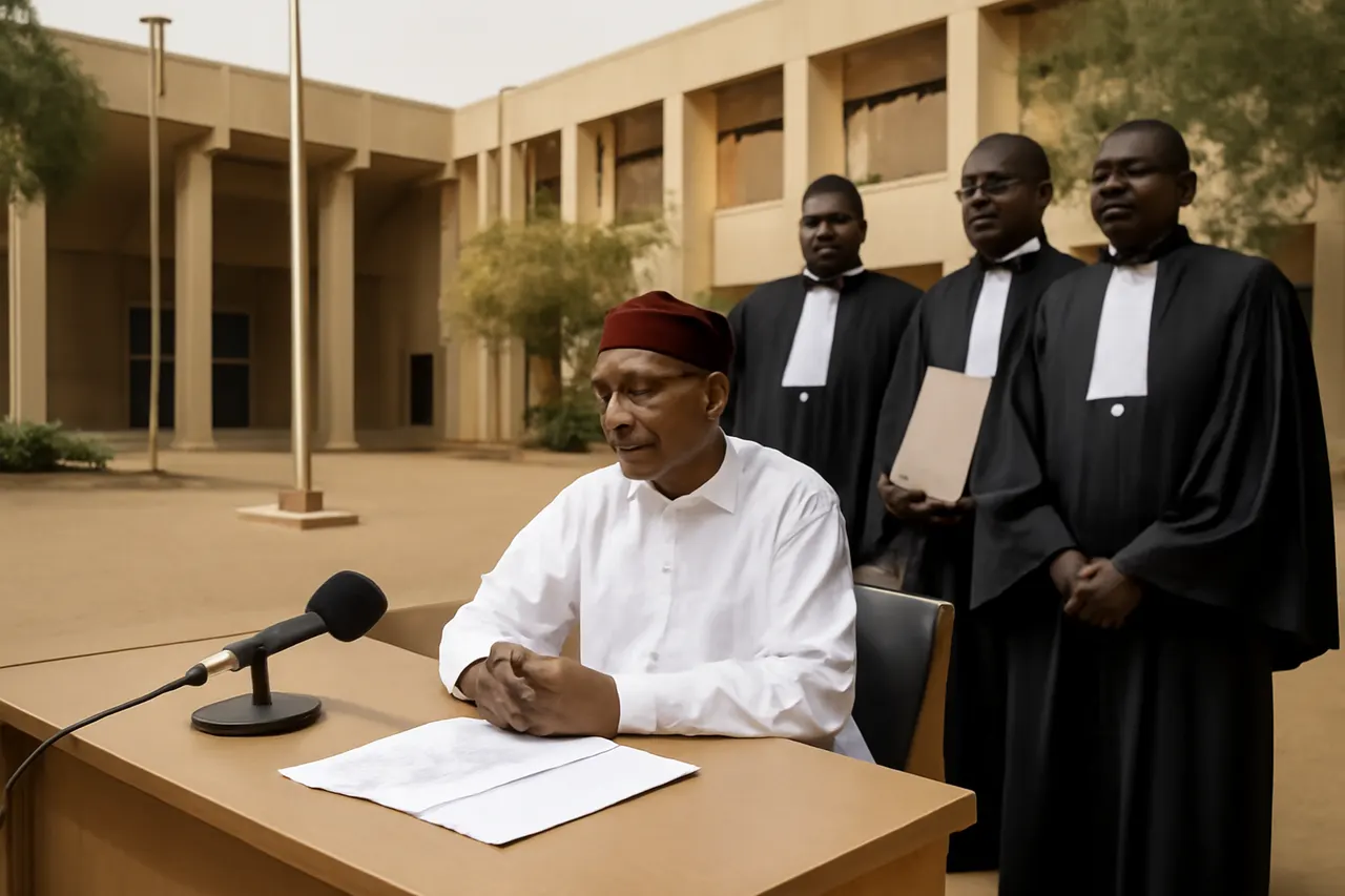 Grounded editorial scene illustrating Mohamed Bazoum and his wife have been detained in Niamey since the 2023 military coup, with no formal charges or trial initiated.