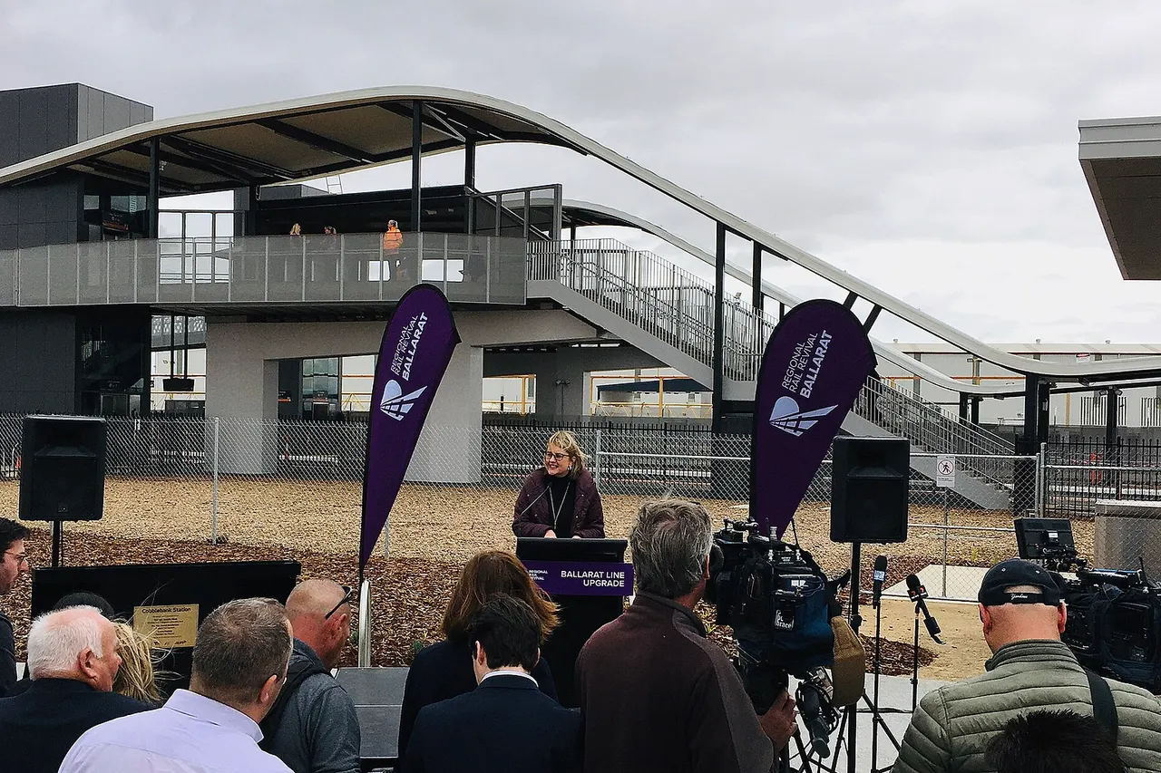 Cobblebank train station being opened by Hon. Jacinta Allan, Minister of Transport on opening day 1 December 2019.