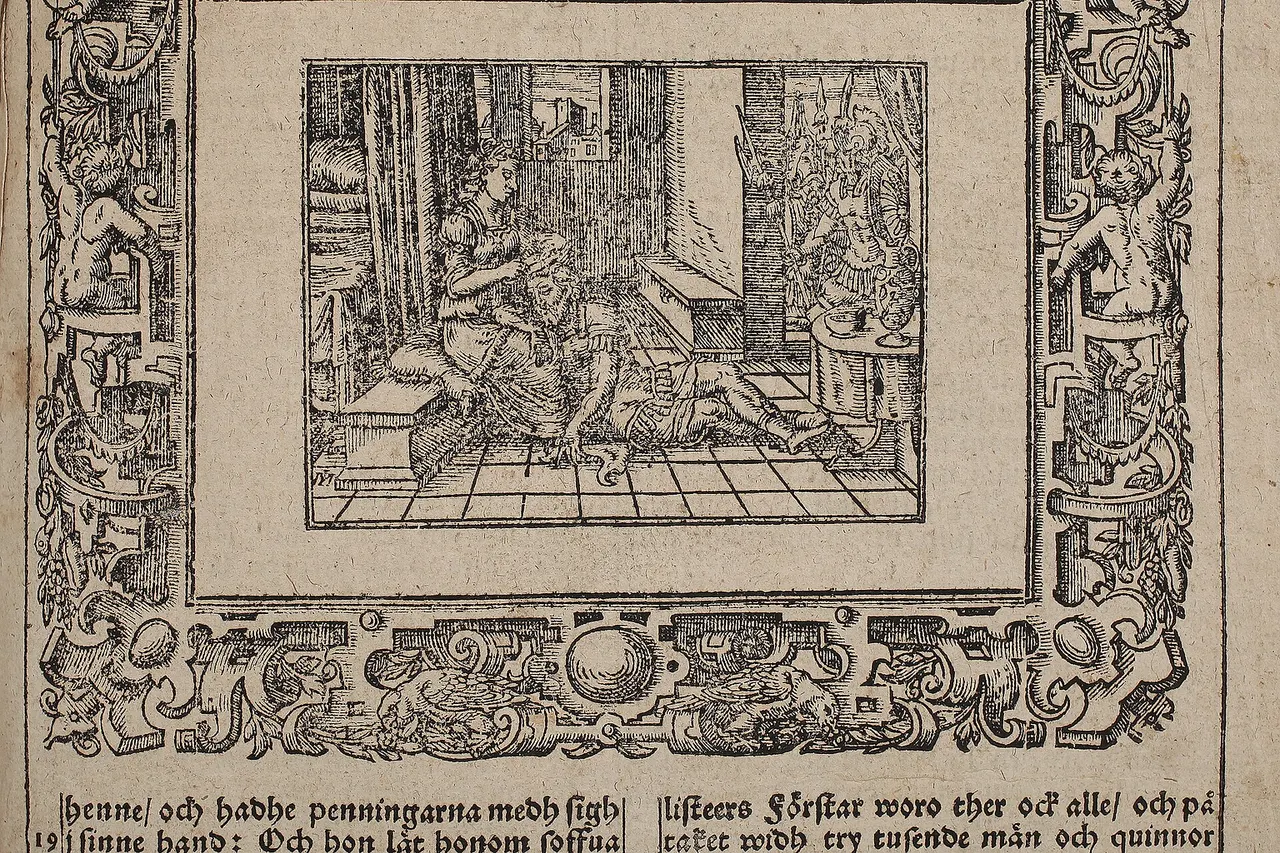 Gustav II Adolfs bibel 1618 - Book of Judges - Samson and Delilah