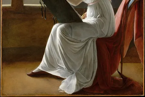 Marie-Denise Villers, Young Woman Drawing (1801), thought to be her self-portrait