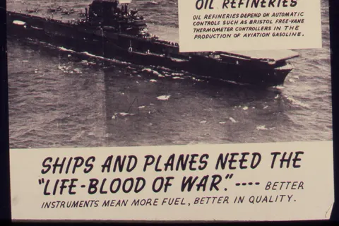 Ships and planes need the "life-blood of war". - - - Better instruments mean more fuel, better in quality.