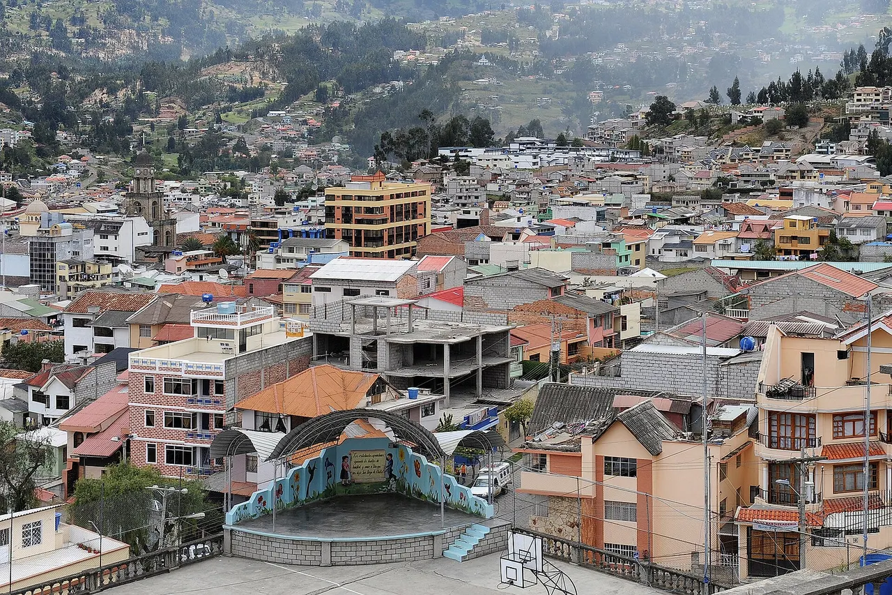 Part of the town of Azogues, Ecuador, seen from the San Francisco church.
