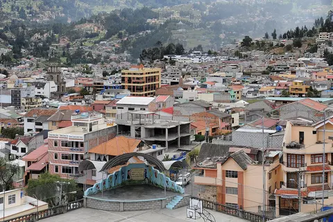Part of the town of Azogues, Ecuador, seen from the San Francisco church.