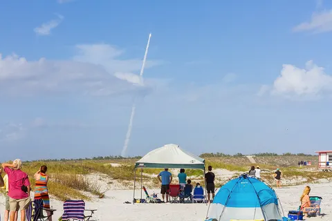 At 2:13pm (ET) on Sunday, December 18, 2016, United Launch Alliance would successfully launch the #EchoStarXIX advanced communications satellite atop an #AtlasV rocket. This is the view from Jetty Park Beach in Port Canaveral, Florida. (Photos by Michael Seeley)