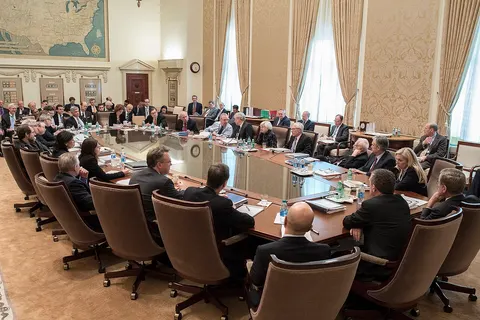 Federal Open Market Committee (FOMC) participants gather at the Marriner S. Eccles Building in Washington, D.C., for a two-day meeting held on April 26-27, 2016.