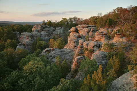 Sunset at Garden of the Gods in Shawnee National Forest, Illinois, USA