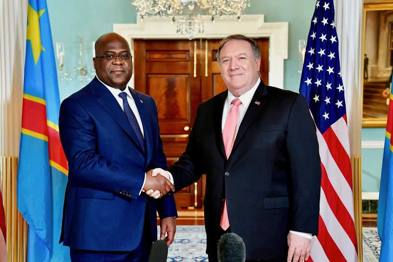 U.S. Secretary of State Michael R. Pompeo meets with Democratic Republic of the Congo President Felix Tshisekedi on the margins of the NATO Ministerial at the U.S. Department of State in Washington, D.C., in Washington, D.C., on April 3, 2019. [State Department photo by Michael Gross/ Public Domain]