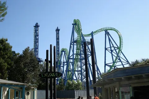 Déjà Vu roller coaster at Six Flags Magic Mountain