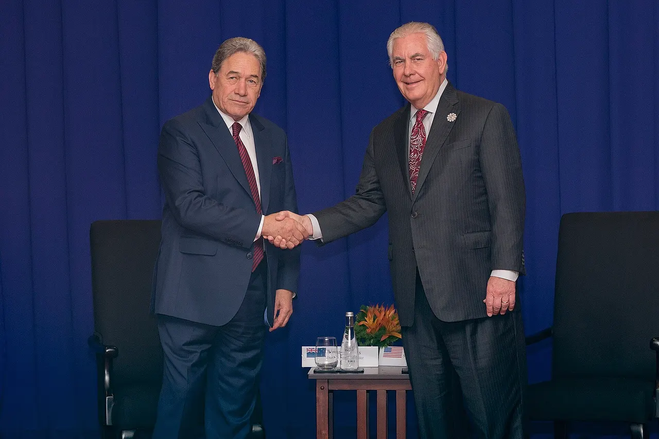 U.S. Secretary of State Rex Tillerson meets with Deputy Prime Minister and Foreign Minister Winston Peters on the margins of the ASEAN Summit in Manila, Philippines.