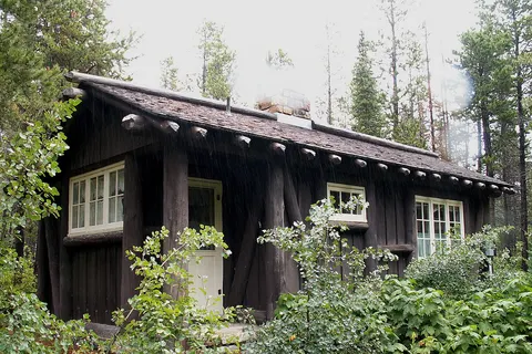 Many Glacier Campground Camptender's Cabin, Glacier National Park, Montana, USA