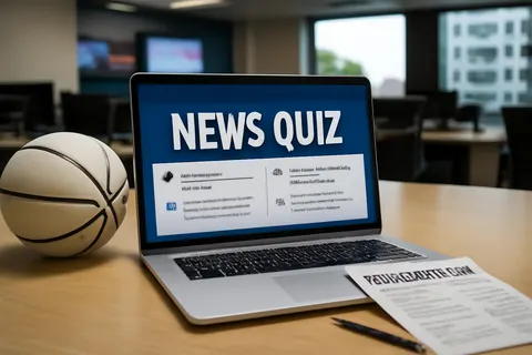 Grounded editorial scene illustrating The July 31, 2026 edition of Fox News Digital's News Quiz tests knowledge on recent headlines including a WNBA co-owner's suspension and Ella Langley's historic Billboard Hot 100 achievement.
