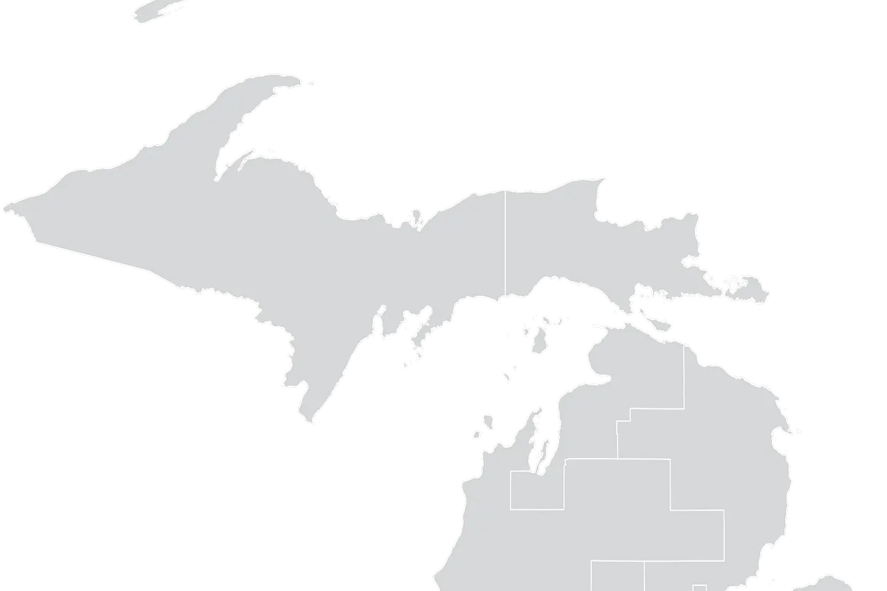 An outline of Michigan's 5th Senate district, created using public data on QGIS. These district boundaries were drawn after the 2010 census and will be redrawn following the 2020 census.