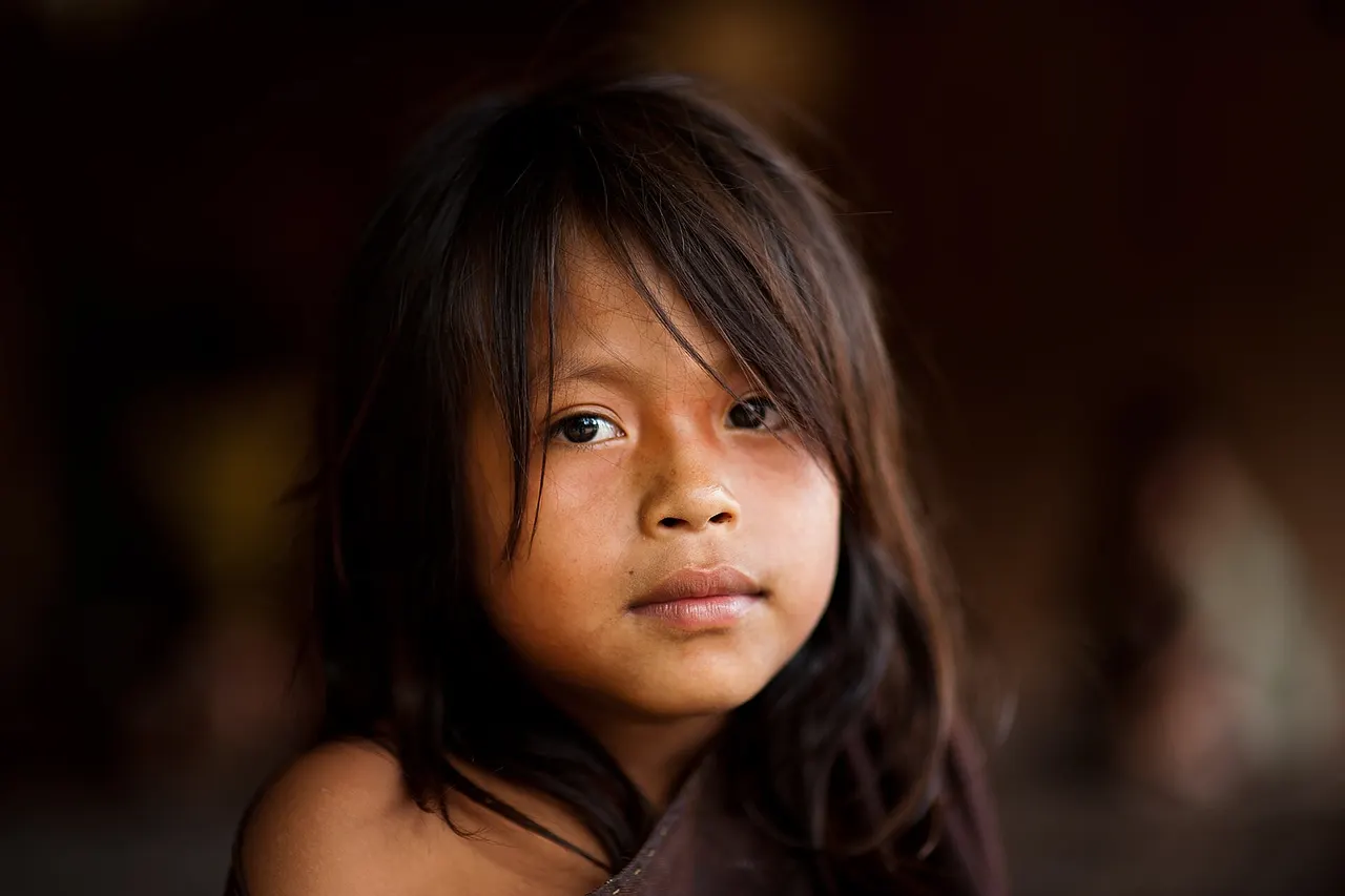 Young Ashaninka girl in an Apiwtxa village, Acre state, Brazil.