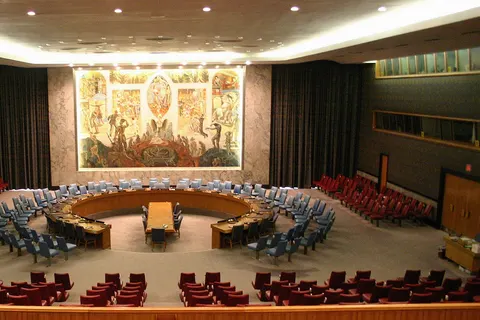 The United Nations Security Council Chamber in New York, also known as the Norwegian Room