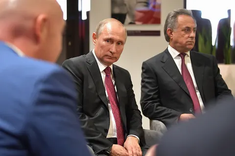 Russian President Vladimir Putin meeting with FIFA President Gianni Infantino