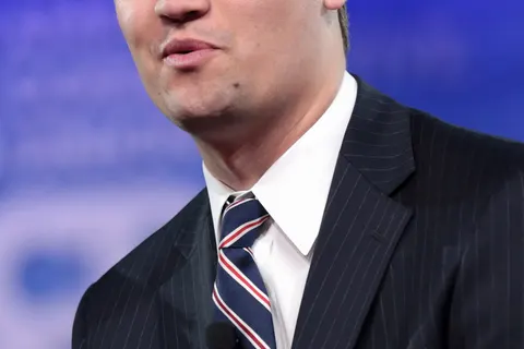Charlie Kirk speaking at the 2017 CPAC in National Harbor, Maryland.
