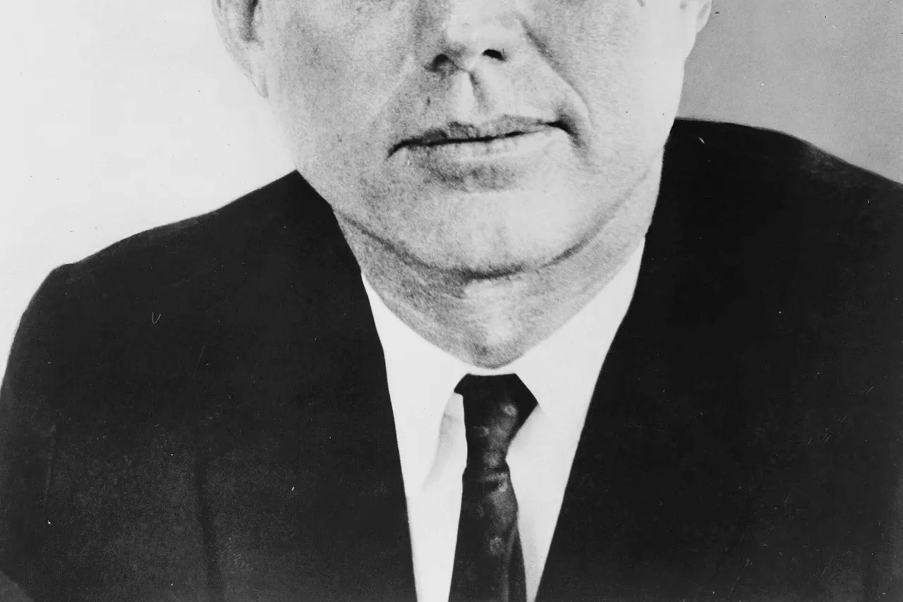 John F. Kennedy , former President of the United States. Slightly modified from original (right eye darkened to match brightness of left).