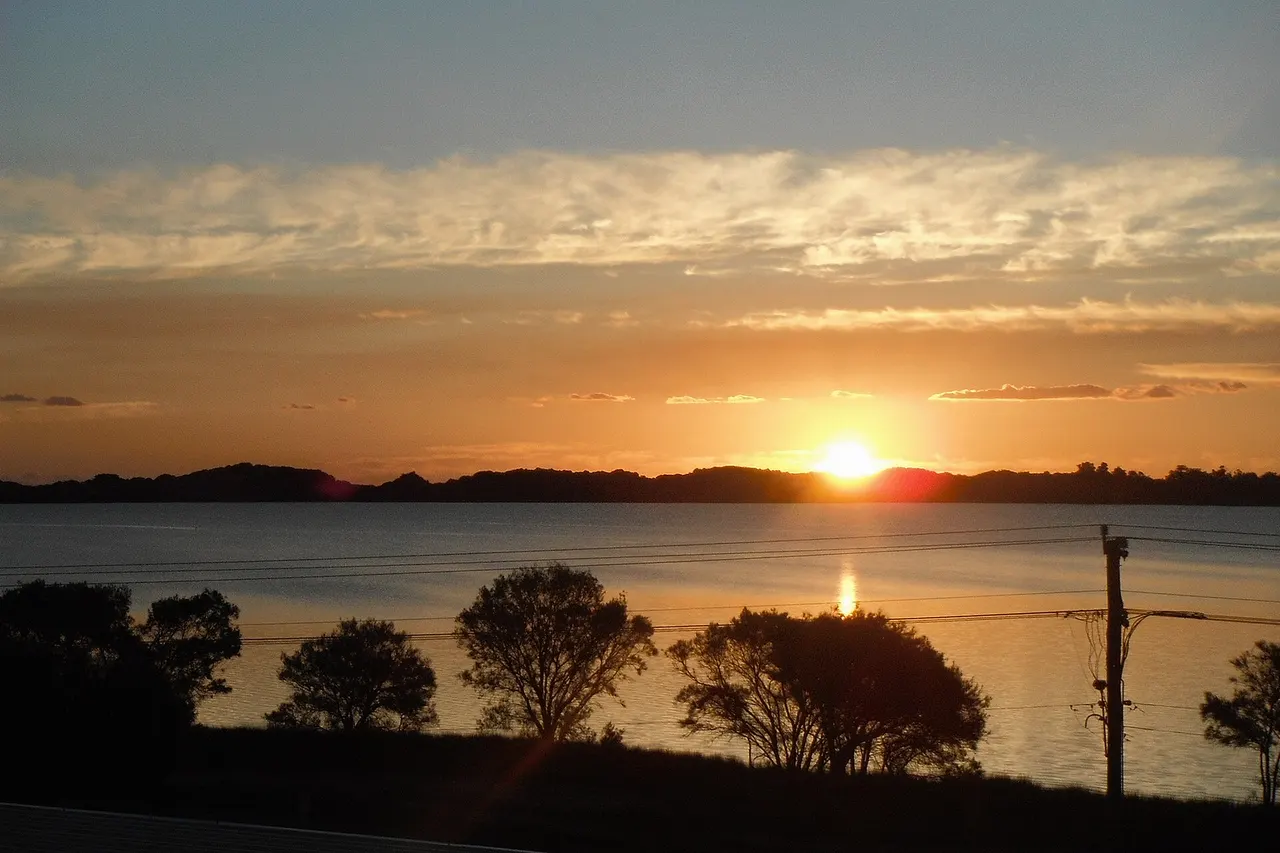 A view of the Leschenault Estuary in Australind from sunset.