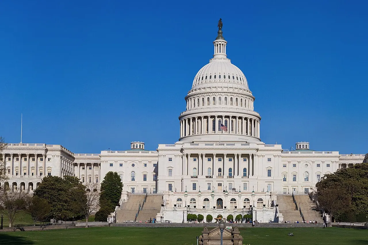 The western front of the United States Capitol . The Capitol serves as the seat of government for the United States Congress , the legislative branch of the U.S. federal government . It is located in Washington, D.C. , on top of Capitol Hill at the east end of the National Mall . The building is marked by its central dome above a rotunda and two wings. It is an exemplar of the Neoclassical architecture style .
