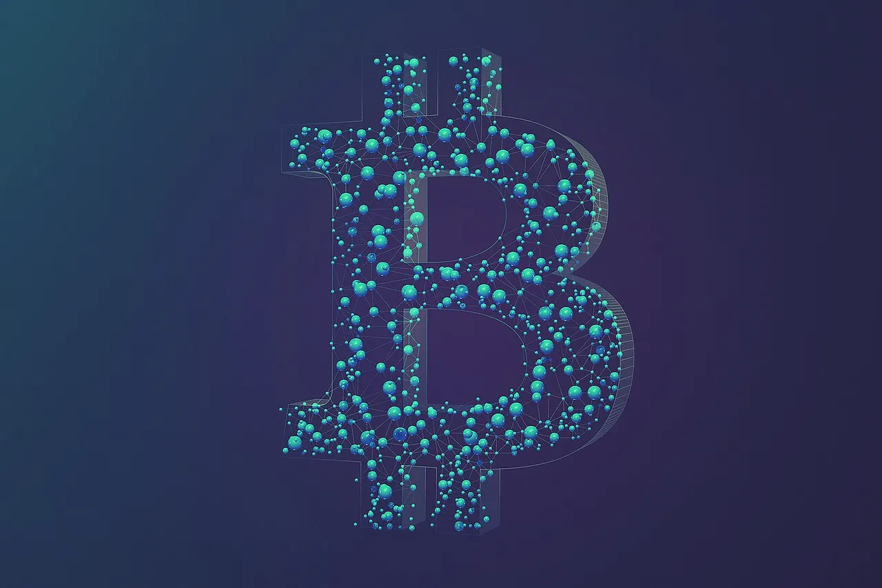 Bitcoin network visualization, Blue, 4k resolution