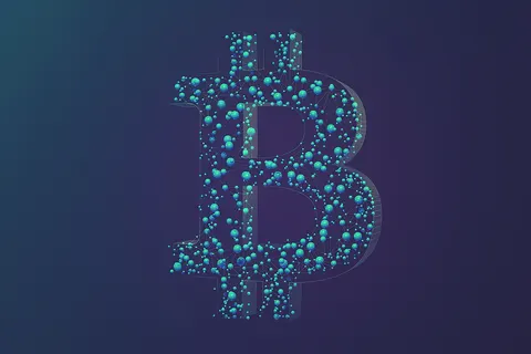 Bitcoin network visualization, Blue, 4k resolution