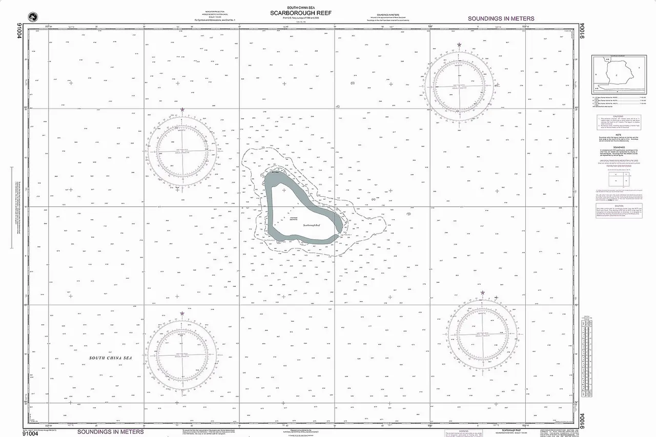 Nautical chart of the South China Sea: Scarborough Shoal