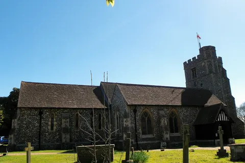 St James's Church, Bushey, Hertfordshire (<a href=" http://www.britishlistedbuildings.co.uk/101103603-church-of-st-james-hertsmere " rel="nofollow">Grade II*</a>). Parish church, with early-mid 13th century chancel and 15th century tower. Restored and extended in 1871 by Sir George Gilbert Scott, with 1897 additions. This church is often seen in EastEnders where it doubles as Walford's St Bartholomew's Church. It has been used for many storylines including Peggy and Archie's wedding, Pat's funeral, the Ronnie and Kat baby swap and Stacey suffering from postpartum psychosis. GOC Hertfordshire's walk on 8 April 2017, a 9.9-mile circular walk in and around Harrow Weald in London and Bushey and South Oxhey in Hertfordshire. Martin t led the walk, which was attended by 16 people. You can view my <a href=" https://www.flickr.com/photos/anemoneprojectors/albums/72157679509057644 ">other photos of this event</a>, read the <a href=" https://www.goc.org.uk/groups/reports/hertfordshire/8-april-2017--harrow-weald-and-bushey " rel="nofollow">original event report</a>, find out more about the <a href="www.goc.org.uk" rel="nofollow">Gay Outdoor Club</a> or see <a href=" https://www.flickr.com/photos/anemoneprojectors/collections/ ">my collections</a>.