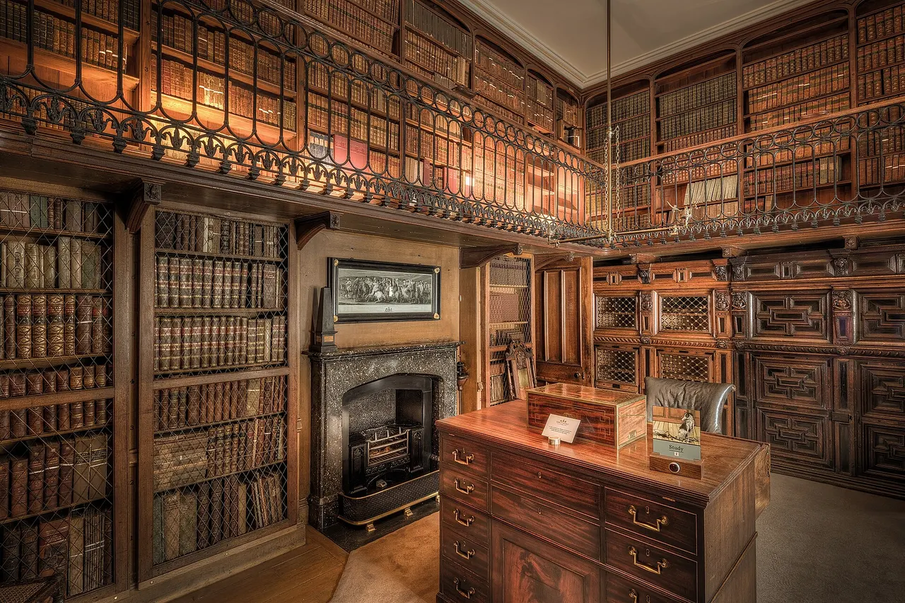 Here is an HDR photograph taken from the study room inside Abbotsford House . Located in Melrose, Scotland . (Taken with kind permission of the administration).