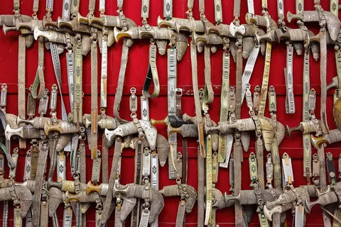 The khanjar (Arabic: خنجر‎) is the traditional dagger of Oman.