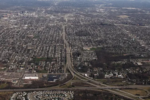Aerial photo of Akron, Ohio.