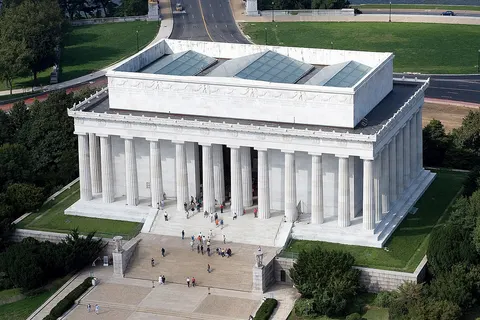 Aerial view of the Lincoln Memorial in Washington, D.C.