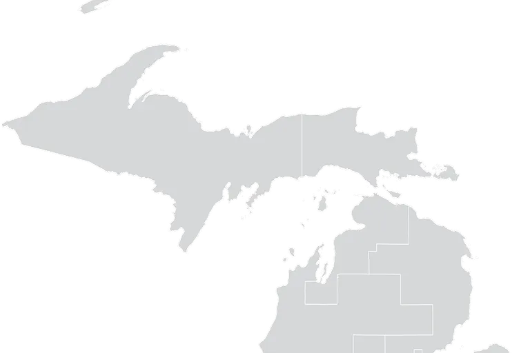 An outline of Michigan's 5th Senate district, created using public data on QGIS. These district boundaries were drawn after the 2010 census and will be redrawn following the 2020 census.