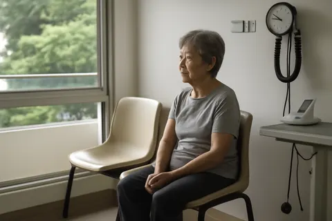 Grounded editorial scene illustrating Studies reveal rising depression among Singaporean seniors and a strong desire to continue working post-retirement, highlighting the importance of purpose in later life.