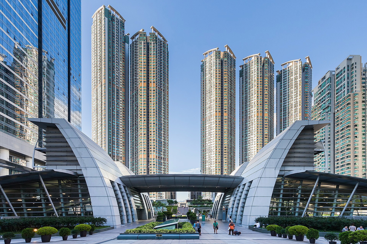 Entrance to Kowloon Station within the Union Square project, West Kowloon, Hong Kong.