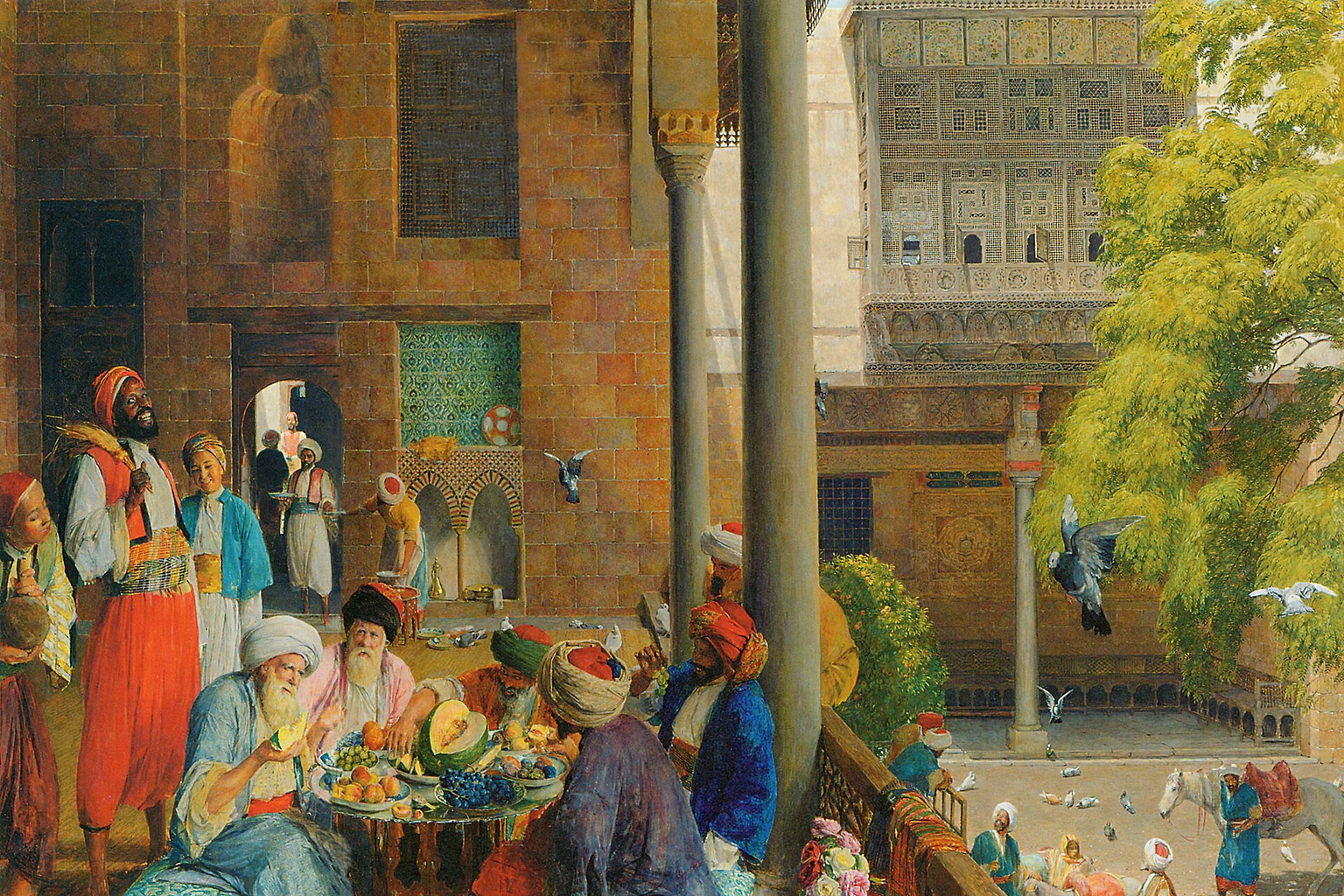 The midday meal, Cairo label QS:Len,"The midday meal, Cairo" label QS:Lar,"وجبة مُنتصف النهار، القاهرة"