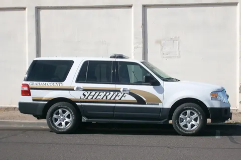 Picture of a Graham County Sheriff's Office patrol vehicle in Safford, Arizona.