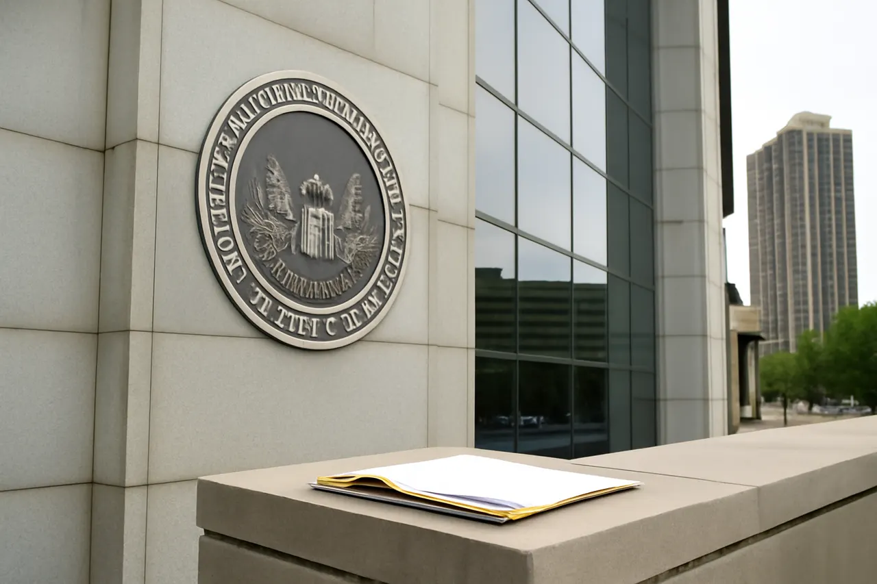 Grounded editorial scene illustrating The U.S. Securities and Exchange Commission has settled fraud charges against Adit Ventures Management and its founder Eric Munson related to pre-IPO share offerings, with Munson denying the allegations.