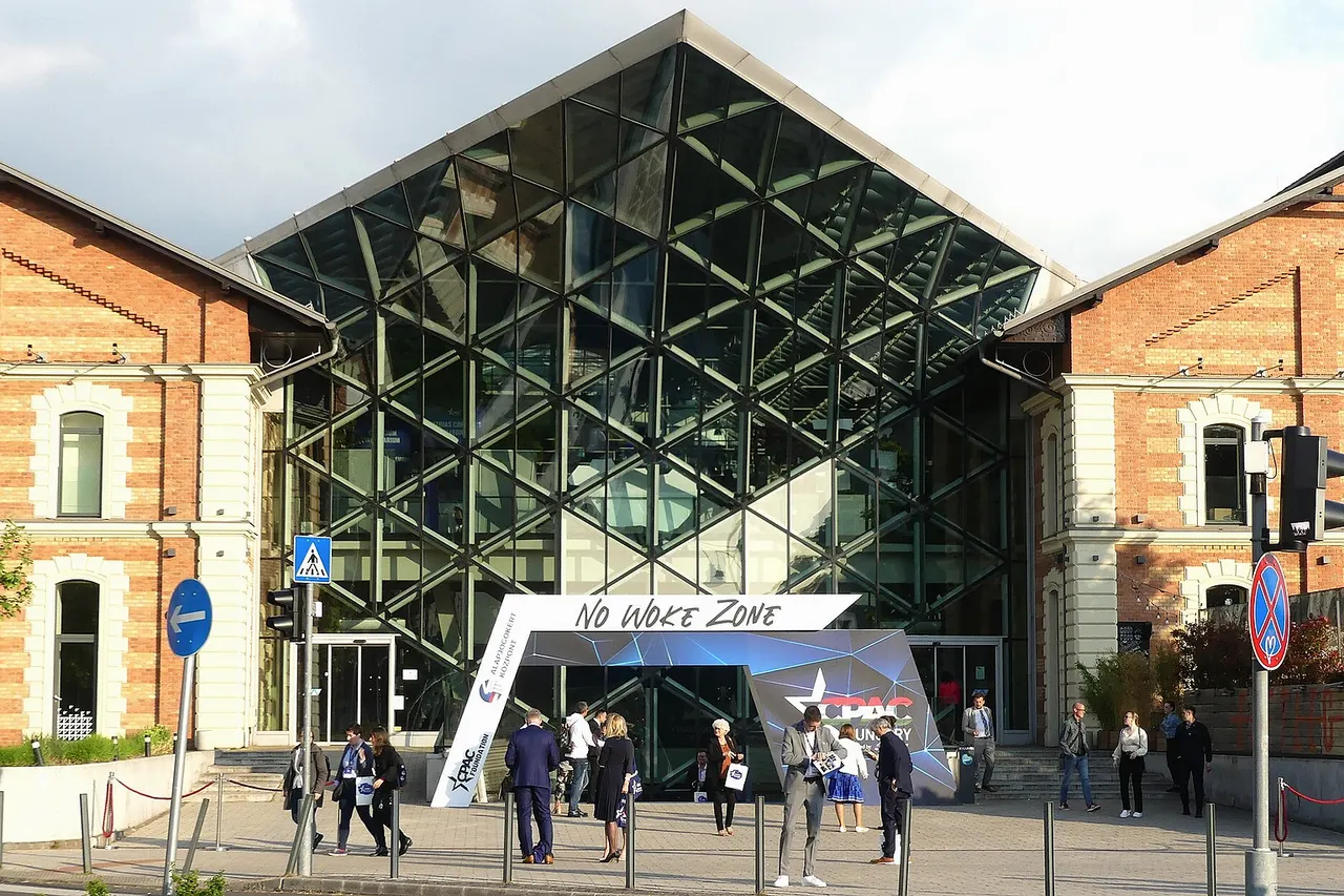 No Woke Zone. Motto of CPAC Hungary 2023. Bálna Convention Center, Central Europe.