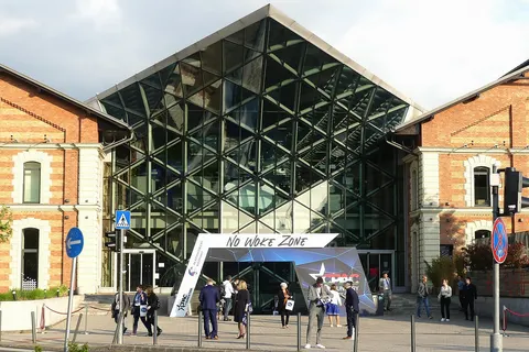 No Woke Zone. Motto of CPAC Hungary 2023. Bálna Convention Center, Central Europe.