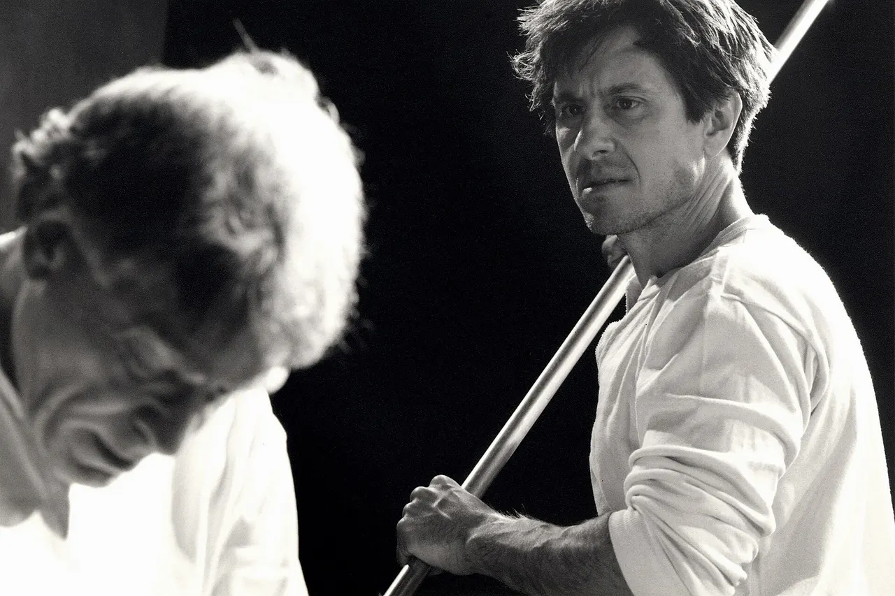 Copyright 2002 Works Productions Photo Taken by Julian Rad Featured (left to right): Martin Epstein as Ahab and Michael Berry as Starbuck in Works Productions' 2002 presentation of Julian Rad's adaptation of Herman Melville's Moby Dick. The production was directed by Hilary Adams and would go on to garner three 2004 Drama Desk nominations for Outstanding Play, Outstanding Director of a Play and Outstanding Featured Actor in a Play. Please do not use without crediting the actor in the image and the photographer.