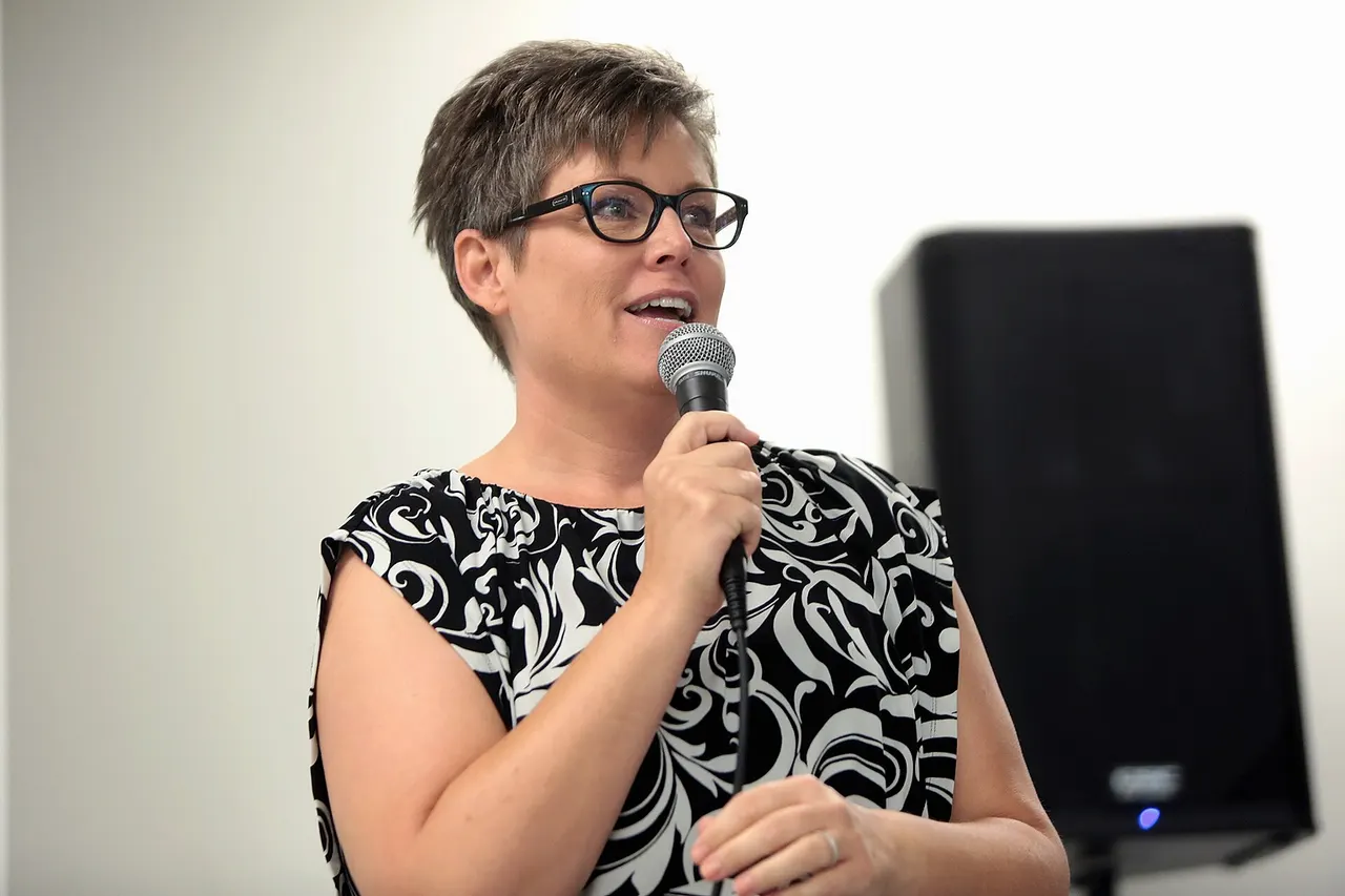 State Senator Katie Hobbs speaking with supporters at the Women Together Arizona Summit at Carpenters Local Union in Phoenix, Arizona. Please attribute to Gage Skidmore if used elsewhere.
