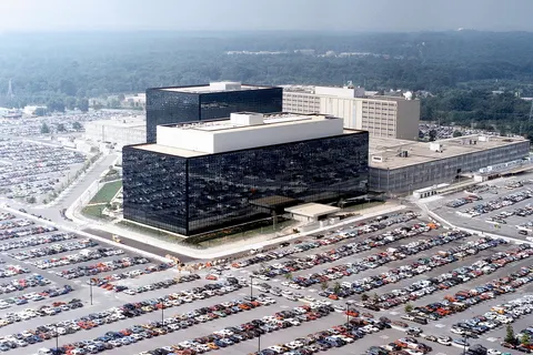 Headquarters of the NSA at Fort Meade , Maryland.