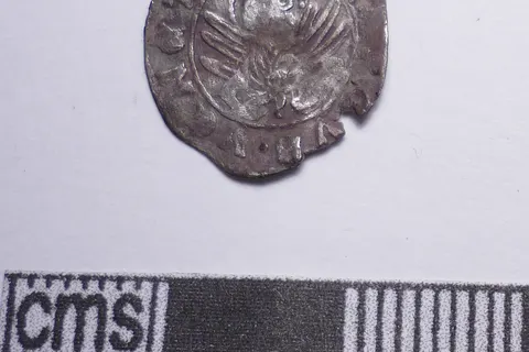 A medieval silver Venetian soldino of Michele Steno (1400-1413 ). Reverse depicting winged and nimbate lion of St Mark facing . Minted in Venice. This coin measures 14.42mm in diameter and weighs 0.321g. It has suffered some very slight losses at various points of its circumference.