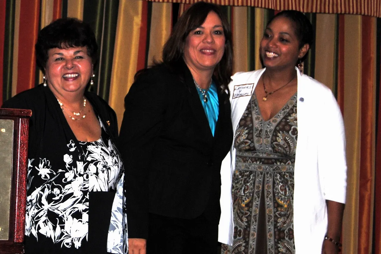 Delegate Ana Sol Gutierrez (l), Montg County Councilmember Nancy Navarro (c), with supporter _0060_01