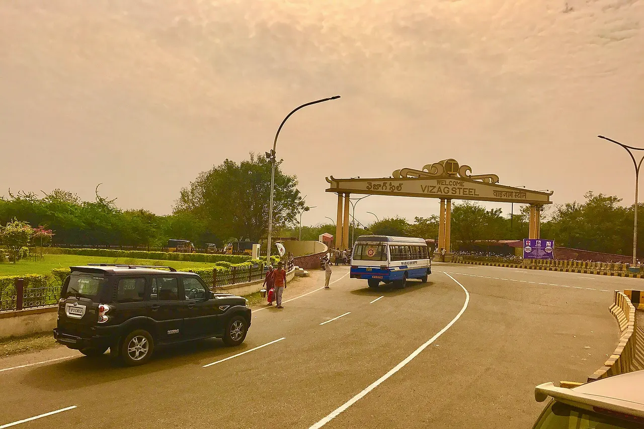 Steel plant entrance at Kurmannapalem