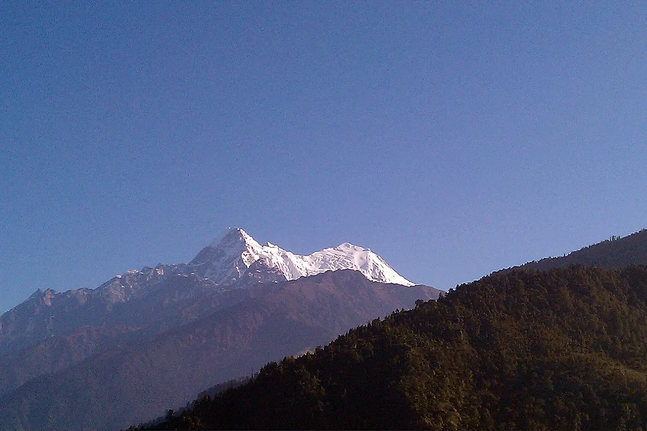 View of Mount Langtang Lirung from Dhunche, Nepal.